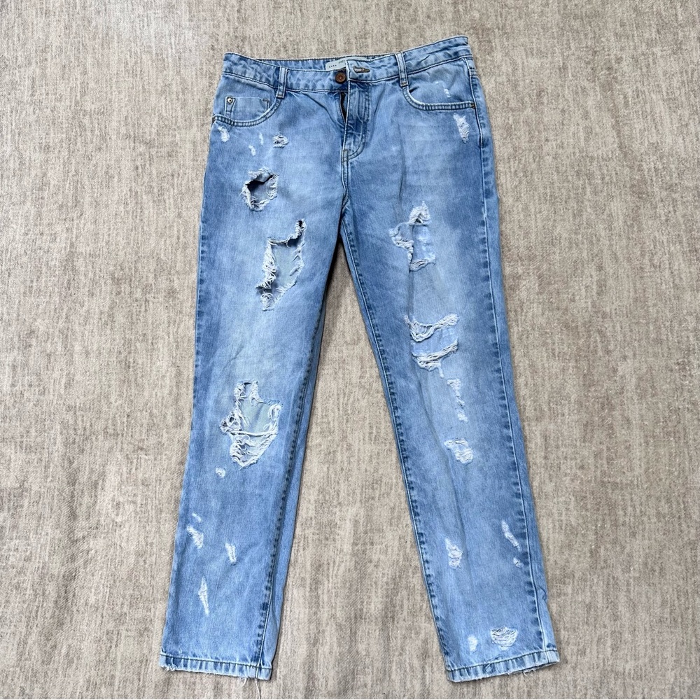 Zara Distressed Boyfriend Jeans US 4